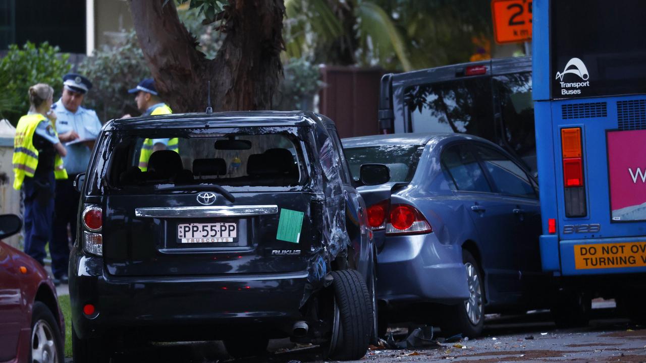 The scene on Seventh Ave in Campsie after the crash. Picture: NCA NewsWire/ Jonathan Ng