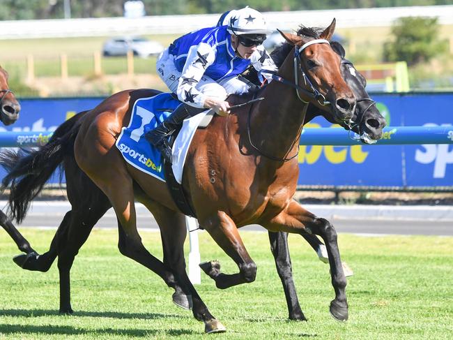 Jennyanydots ridden by Ethan Brown wins the Sportsbet Race Replays Handicap at Caulfield Heath Racecourse on December 18, 2024 in Caulfield, Australia. (Photo by Pat Scala/Racing Photos via Getty Images)