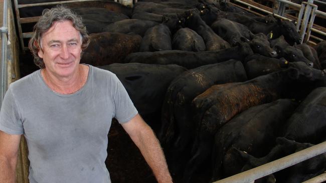 Paul Spinks, Yacca Pastoral at Tatong, sold 126 Angus calves to $2430 for 332kg steers, at Wangaratta on January 5. Picture: Jenny Kelly