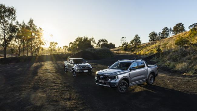 Toyota HiLux and Ford Ranger. Picture: Mark Bean