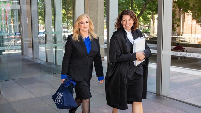 Ms Edwards (left) with her lawyer Sue Chrysanthou SC. Picture: NCA NewsWire / Christian Gilles