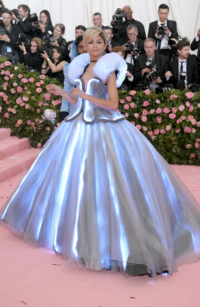 And in this gorgeous Cinderella inspired dress at last year’s gala. Picture: Neilson Barnard/Getty Images