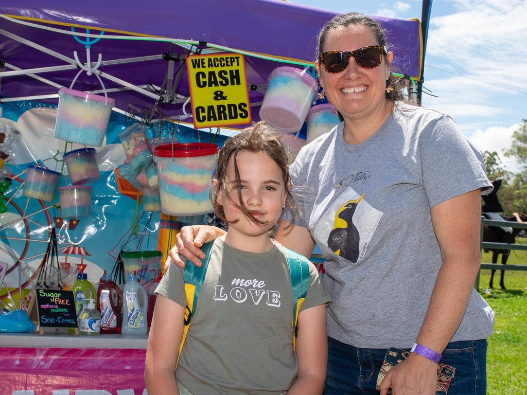 Cathy Burley with her daughter, Neve, from Wollongbar enjoying an outing at the Kyogle Show. Picture: Cath Piltz