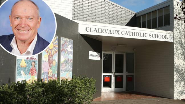 Clairvaux Catholic School and, inset, principal Brendan Flanagan.