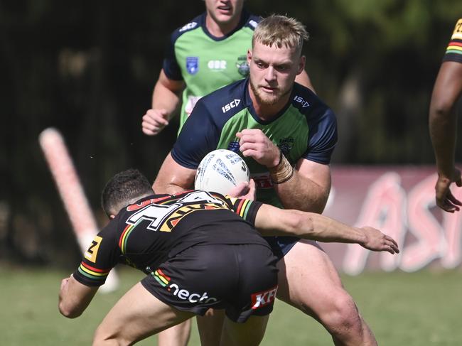 CANBERRA, AUSTRALIA, NewsWire Photos. MARCH 9, 2024: UNE SG Ball Cup - NSWRL Junior Reps Round Six Canberra Raiders vs Penrith Panthers at Raiders Belconnen in Canberra. Picture: NCA NewsWire / Martin Ollman