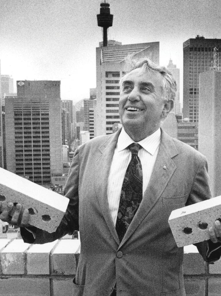 Harry Triguboff on site during the building of World Tower. Picture: Supplied