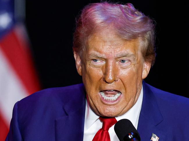 Former US President and Republican presidential candidate Donald Trump delivers remarks at the Prairie du Chien Area Arts Center in Prairie du Chien, Wisconsin, on September 28, 2024. (Photo by KAMIL KRZACZYNSKI / AFP)