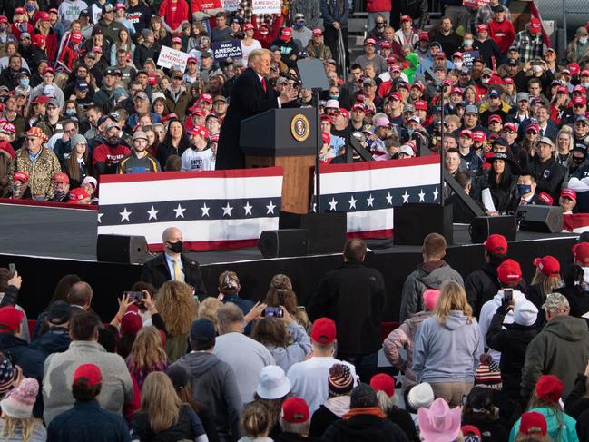 Donald Trump speaks during a Make America Great Again campaign rally at Martinsburg, Pennsylvania. Picture: AFP