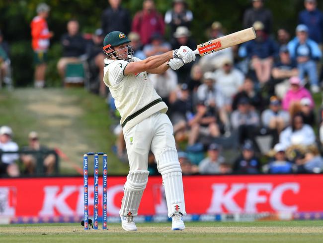 Australia's Mitchell Marsh could have an enormous impact on the this series with both bat and ball. Picture: AFP