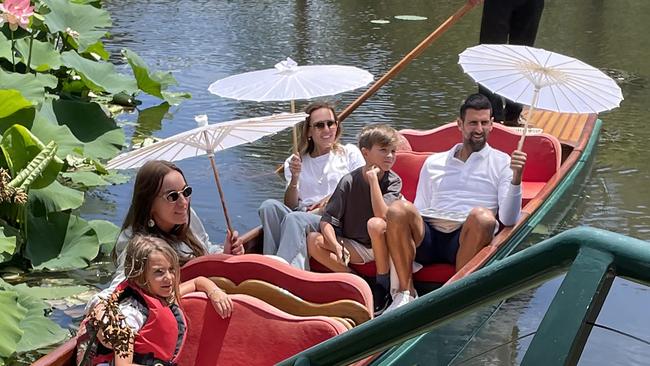 Novak Djokovic in Melbourne’s Royal Botanic Gardens. Picture: Judith Vanderhorst