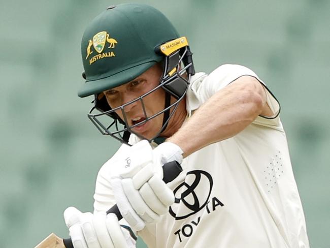 MELBOURNE, AUSTRALIA - NOVEMBER 07: Nathan McSweeney of Australia A bats during the match between Australia A and India A at Melbourne Cricket Ground on November 07, 2024 in Melbourne, Australia. (Photo by Darrian Traynor/Getty Images)