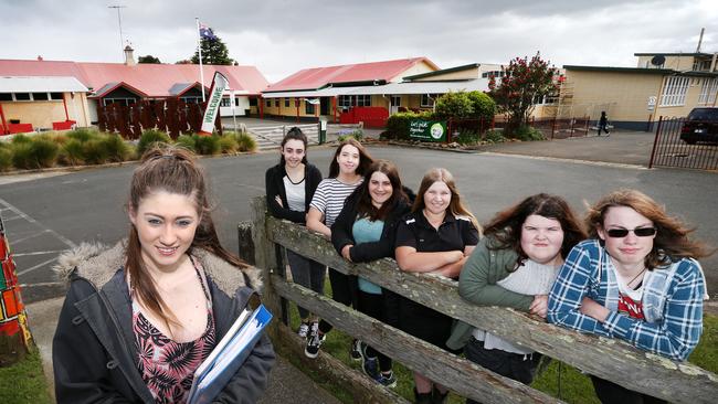 Yolla District School year 12 students Leah Davies, Amber Wilson, Emily McCarthy, Jaymee Goss, Olivia Hampson, Natayla William and Geoffrey Badcock. Picture: CHRIS KIDD