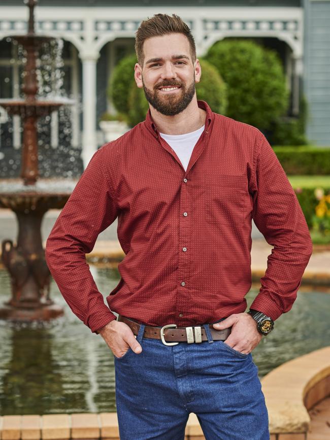 Sam Messina on the reality TV show Farmer Wants a Wife. Picture: Supplied