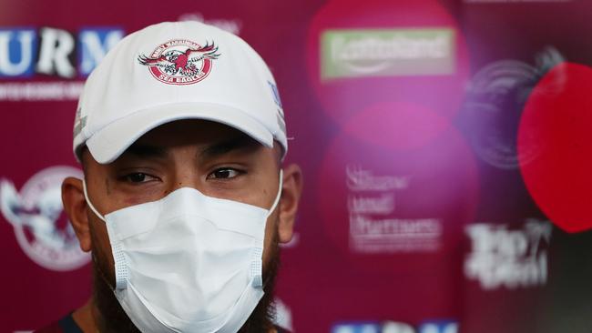 Addin Fonua-Blake could miss the Sea Eagles, Cowboys clash due to his stance on vaccination. Picture: Getty Images.