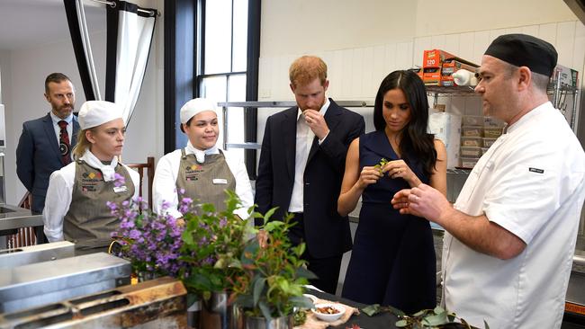 Prince Harry and Meghan Markle visited Charcoal Lane during their Australia trip in 2018. Picture: Andy Brownbill