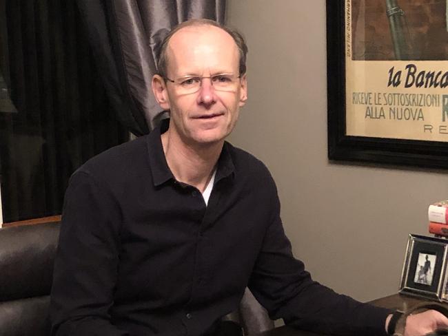 ANZ chief executive Shayne Elliott working from his Melbourne home.