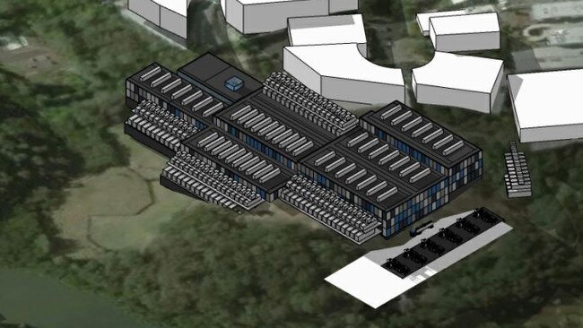 An aerial view of the proposed development.