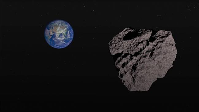 Asteroid and outlet earth