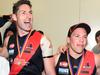 27/09/15 - Colour photos from SANFL Grand Final at Adelaide Oval between West Adelaide and Woodville West Torrens. West Adelaide players singing the club song. Photo Tom Huntley