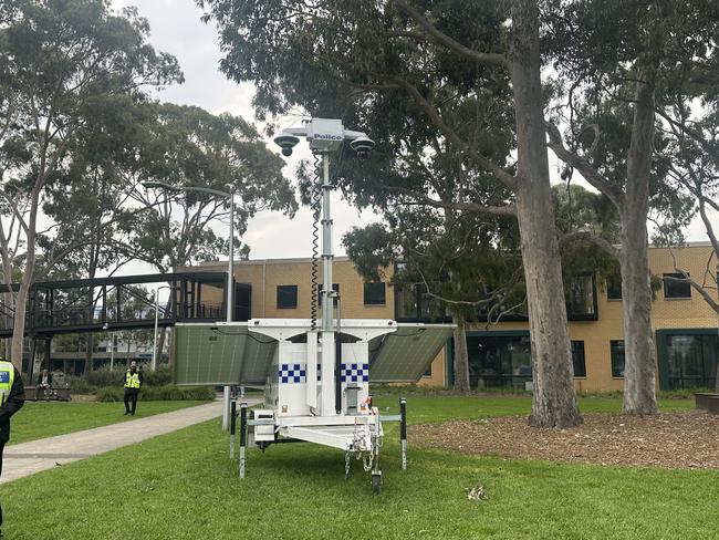 Police have set up a mobile camera unit at Monash University.