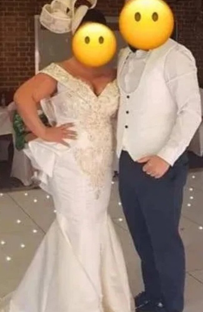 A woman recently attended her son’s wedding wearing a wedding dress she later described online as a ‘mother-of-the-groom dress’. Picture: Facebook