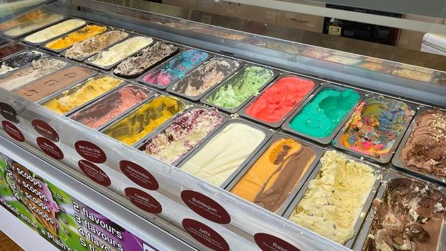 Some of the delicious ice cream flavours on offer at Planet 72 Ice Creamery in Hervey Bay.