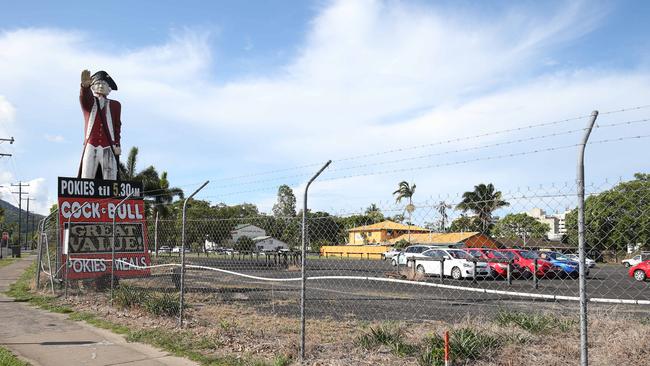 The statue is being removed to make way for the new Cairns University Hospital upgrade at the site (pictured) Picture: Brendan Radke