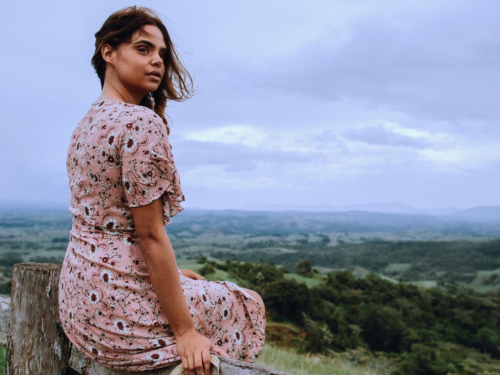 Samantha Harris at Milla Lookout picnic stop for Tropical North Queensland’s ‘Feel grounded’ campaign. Picture: Will Salkeld Photography