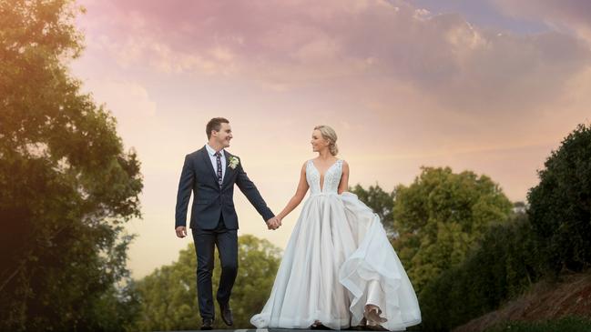 Newlyweds: Meghan McGregor and Hayden Gambie. Sunshine Coast Wedding Photographer Ben Connolly