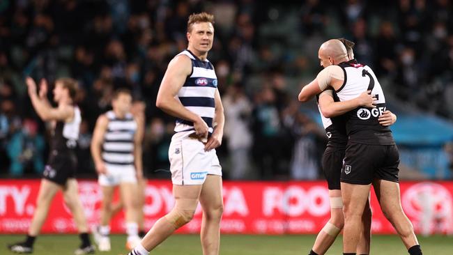 Geelong lost yet another first-week final. Picture: Daniel Kalisz/Getty Images