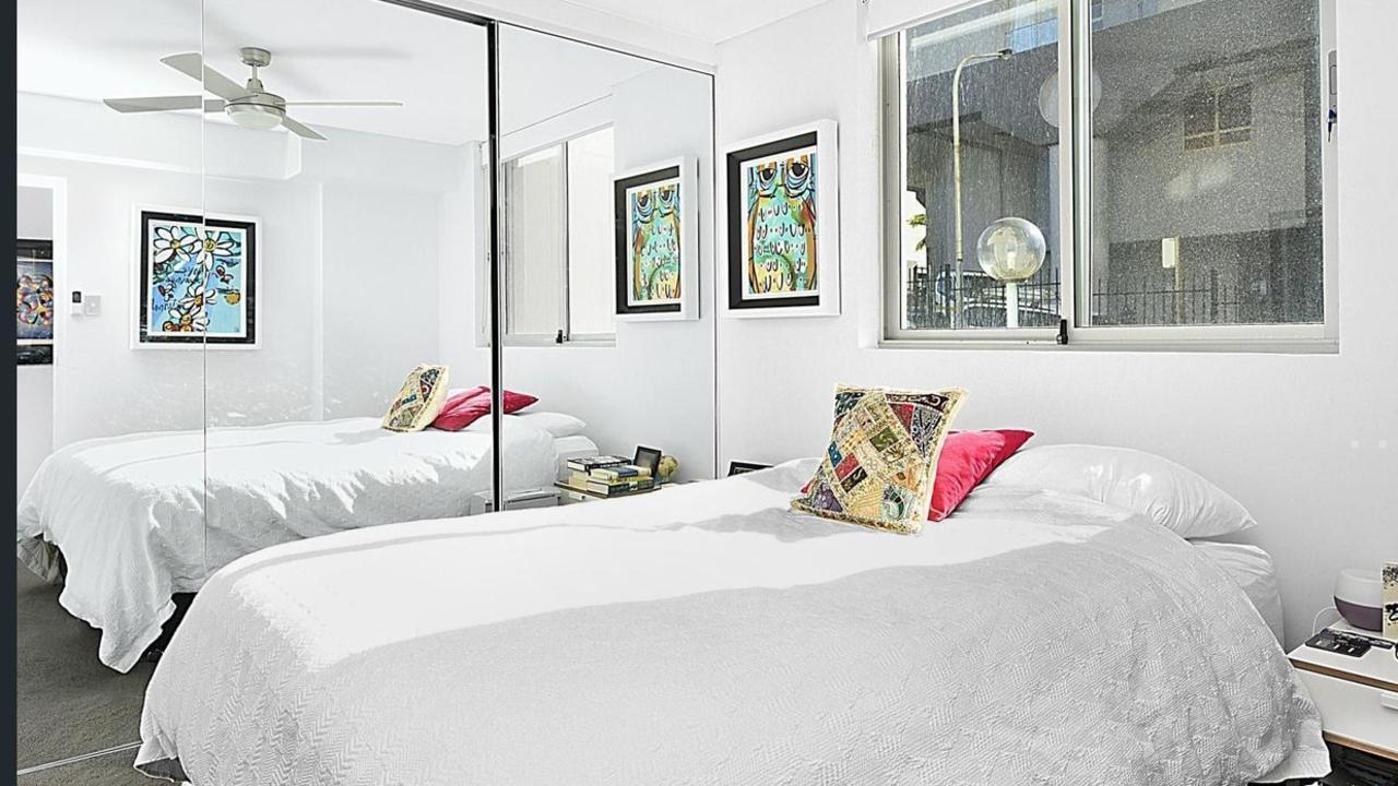 The bedroom in the Cronulla home.