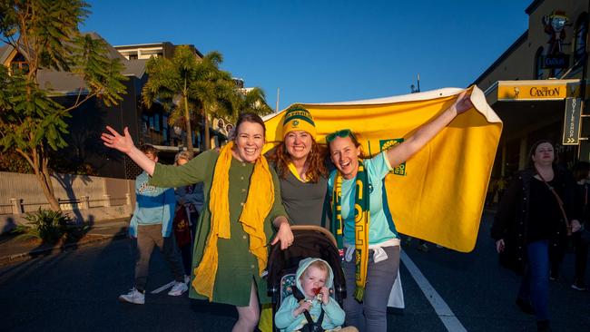 Fans ahead of the World Cup Matilda's v Sweden match at Suncorp Stadium. Photo - Stephen Archer