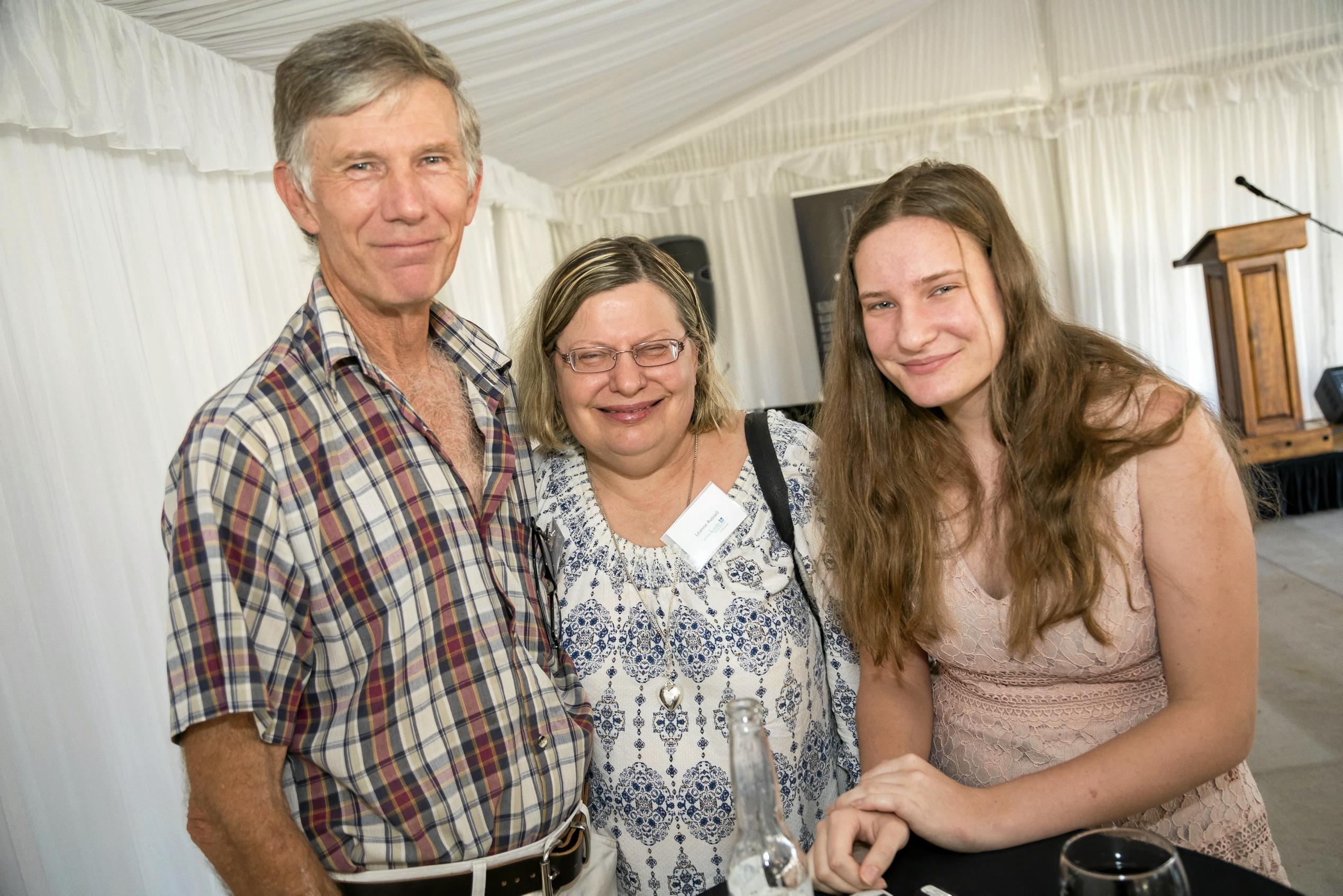 Enjoying the opening of the Seachange Toowoomba summer house in Harristown are (from left) Howard, Leanne and Isabella Russell. Picture: DK Photography