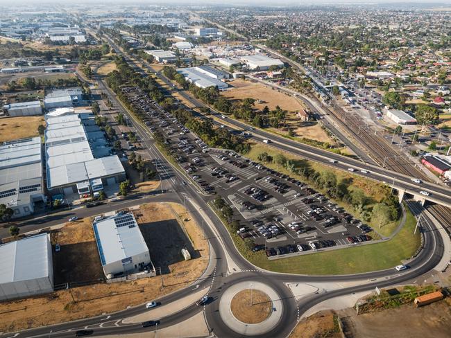An artist’s impression of the new Craigieburn train station carpark that will be built next year.