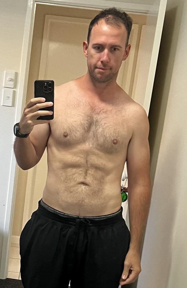 CJ Flood after his incredible 40kg weight loss.