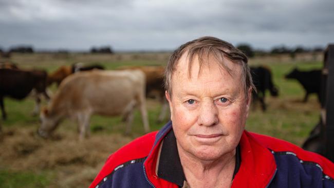 Fourth generation dairy farmer and former United Dairy Victoria/Victorian Farmers Federation head Doug Chant, 70, is planning to sell his milking herd. Picture: Mark Stewart