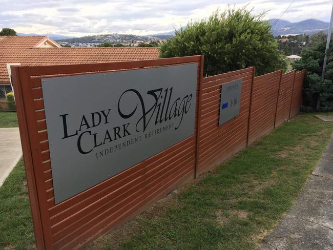 Lady Clark signage installed on Claremont House land without permission. Picture: Supplied