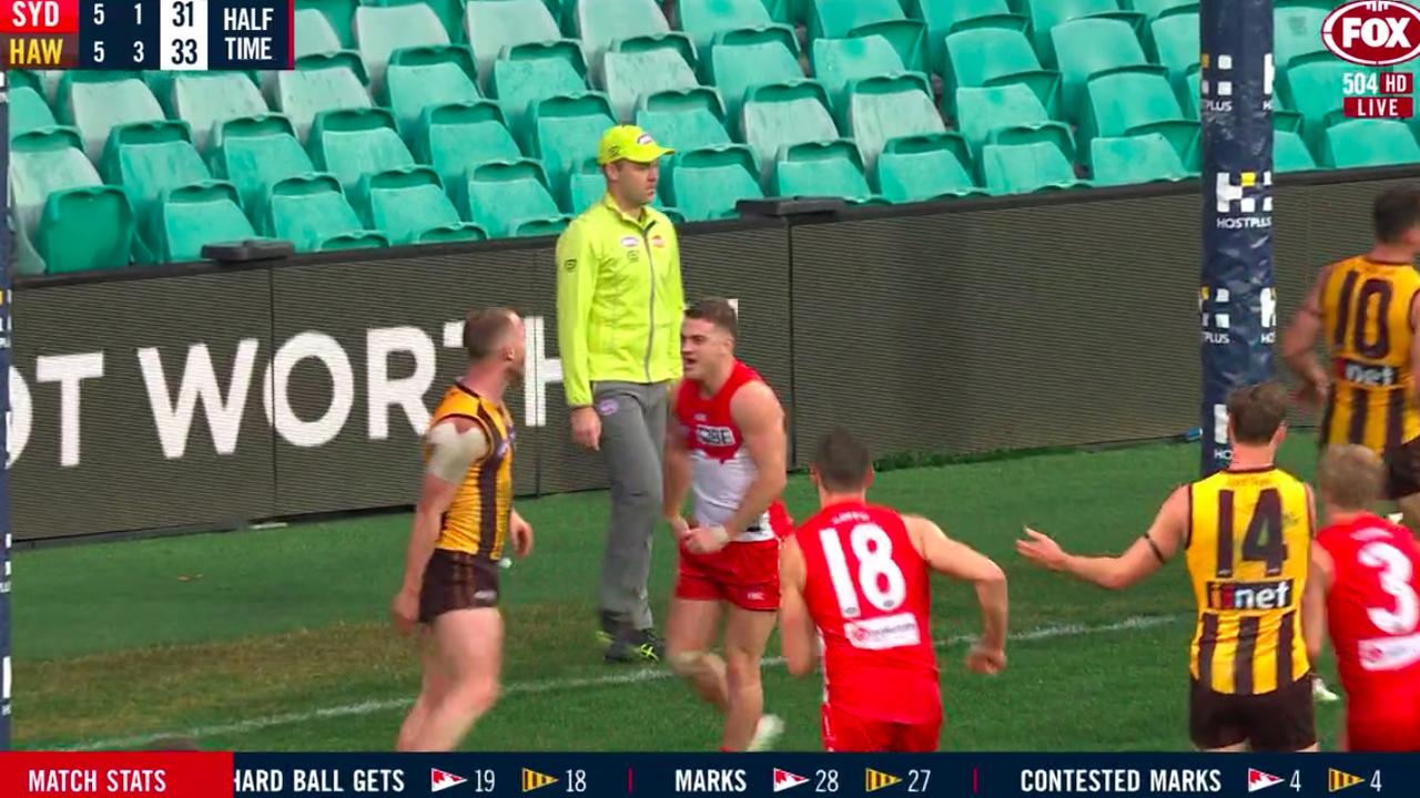 Tom Papley gave it to Tom Mitchell during the second quarter.