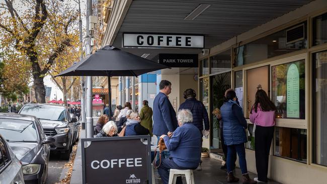 Gillott Espresso, run by Nupur Bakshi and Prateek Arora, in Spring Street, Melbourne. Picture: Jason Edwards