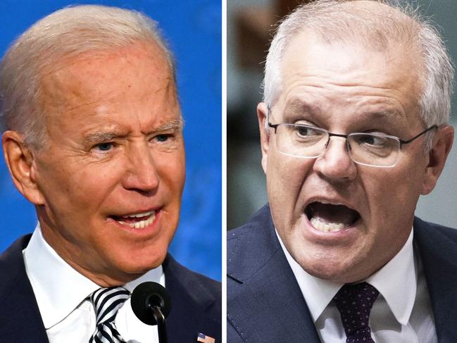 Scott Morrison will attend global climate talks hosted by Joe Biden this week. Picture: AFP; NCA NewsWire