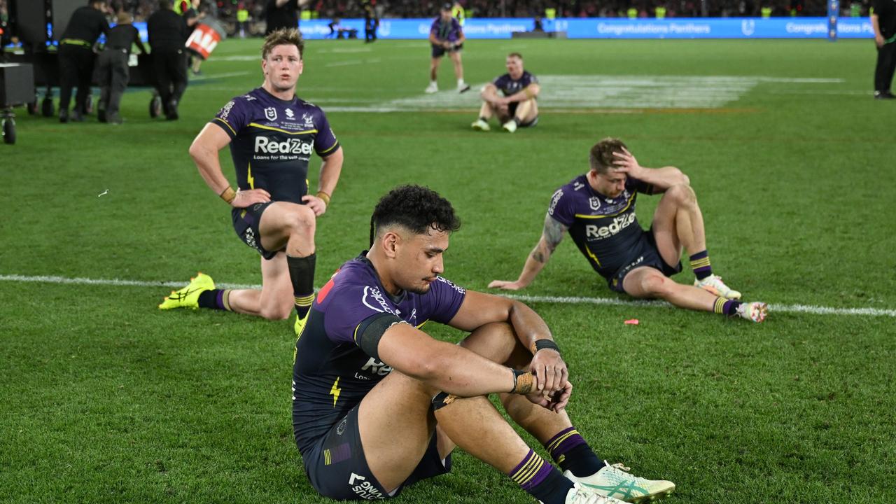 Storm players were shattered after last year’s grand final defeat. Picture: NRL photos