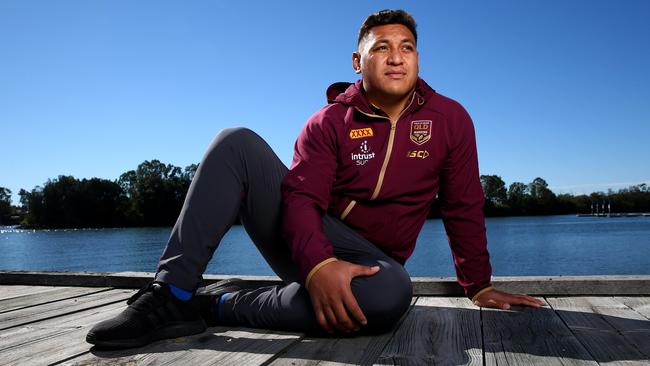 Josh Papalii at State of Origin camp pondering what he has to do to get some SuperCoaches to pick him. Picture: Adam Head