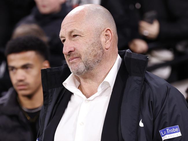 MELBOURNE, AUSTRALIA - AUGUST 23: Collingwood CEO Craig Kelly looks on after  the round 24 AFL match between Melbourne Demons and Collingwood Magpies at Melbourne Cricket Ground, on August 23, 2024, in Melbourne, Australia. (Photo by Darrian Traynor/Getty Images)