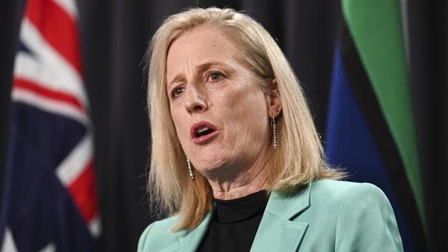 Federal minister Katy Gallagher says the senate will discuss a response to Senator Lidia Thorpe’s royal protest next week. Picture: NewsWire / Martin Ollman