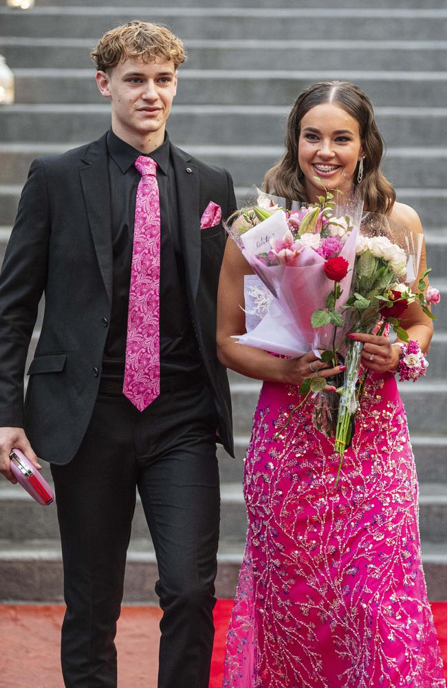 Nikita Wilson and Max Lomas arrive at The Glennie School formal at Picnic Point, Thursday, September 12, 2024. Picture: Kevin Farmer