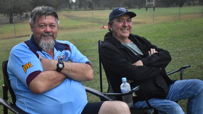 Andrew Dittman and Gary Lynam at the CQ Capras game against the Ipswich Jets in Round 12 of the Hostplus Cup at Rugby Park, Rockhampton, on June 1, 2024.