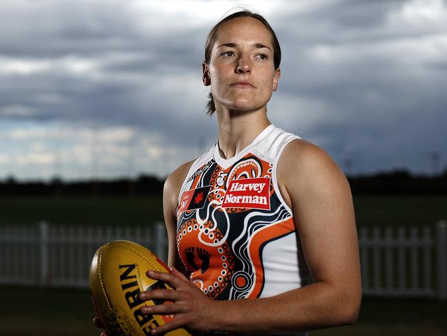 Portrait of GWS Giants AFLW player Isabel Huntington ahead of their Indigenous Round match this weekend. Photo by Phil Hillyard(Image Supplied for Editorial Use only - **NO ON SALES** - Â©Phil Hillyard )