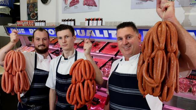 Colin Pidd, Adam Fathers and Nathan Ayres of Blue Ribbon Quality Meats. Picture: Robert Pozo