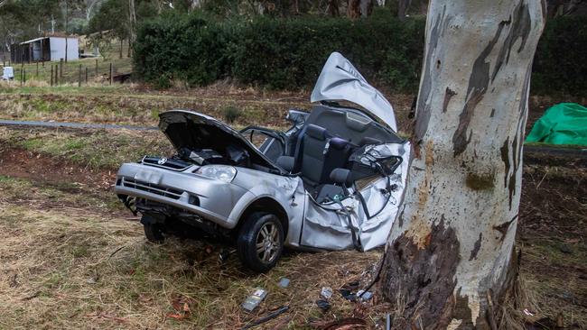 Serious crash on Montacute Rd, Athelstone. Picture: Tom Huntley