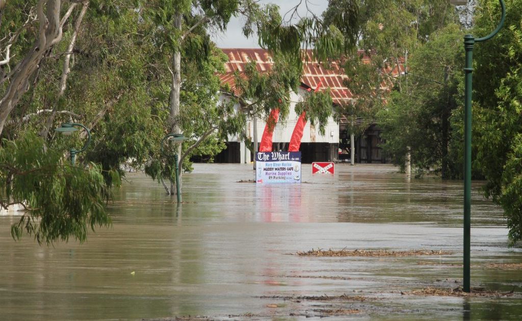 The Mary River rising on Sunday afternoon. Picture: Robyne Cuerel